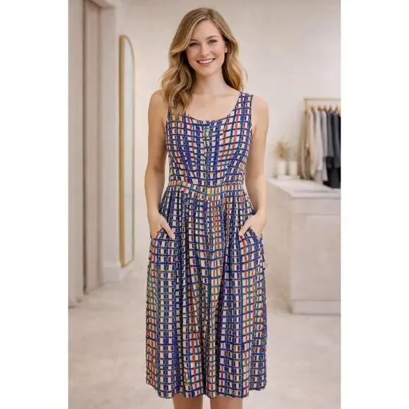 Plenty Tracy Reece Sleeveless Dress size 4 Colorful Hand Batik Pattern Pockets - Picture 13 of 13